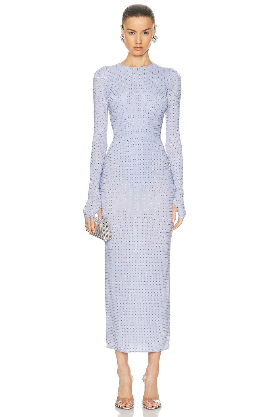 Long Sleeve Crystal Dress