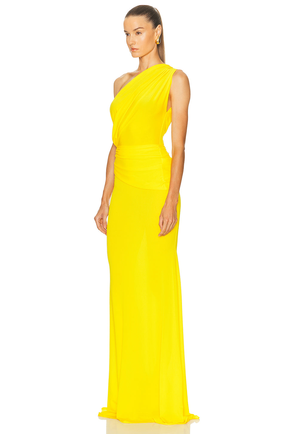 One Shoulder Drape Gown