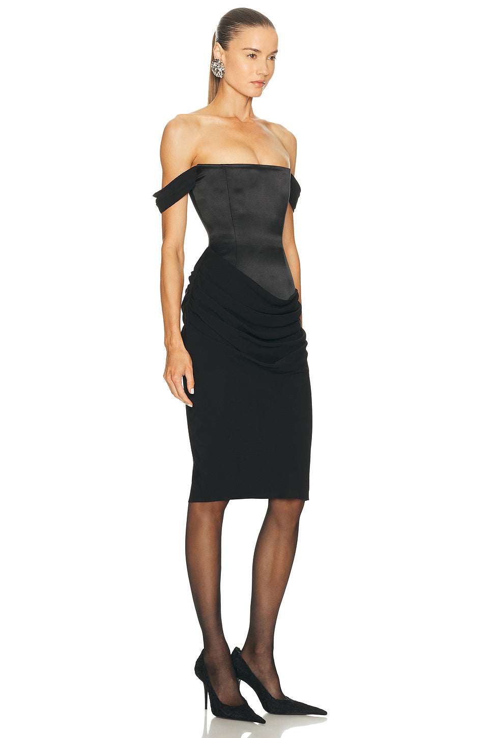 Off Shoulder Longline Corset Dress