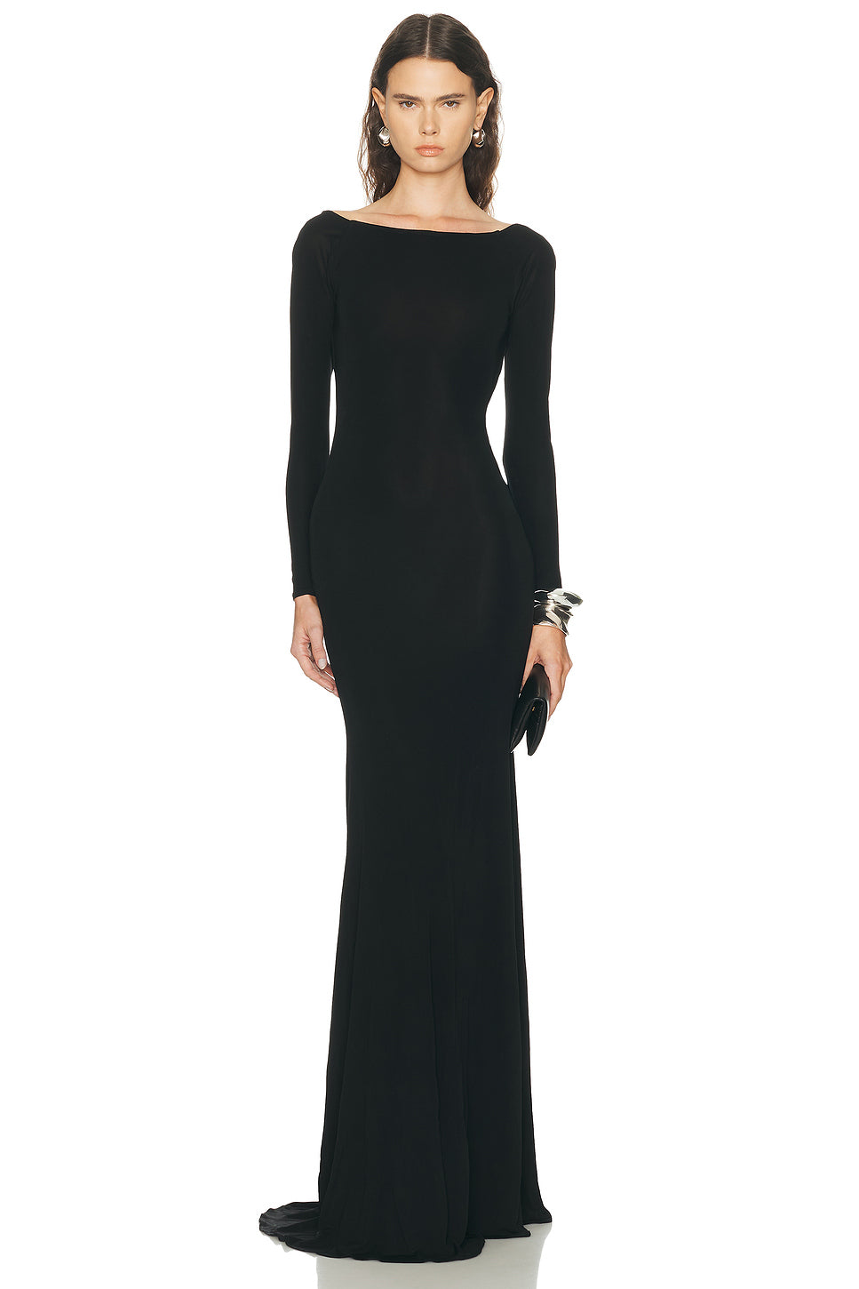 Long Sleeve Open Back Gown