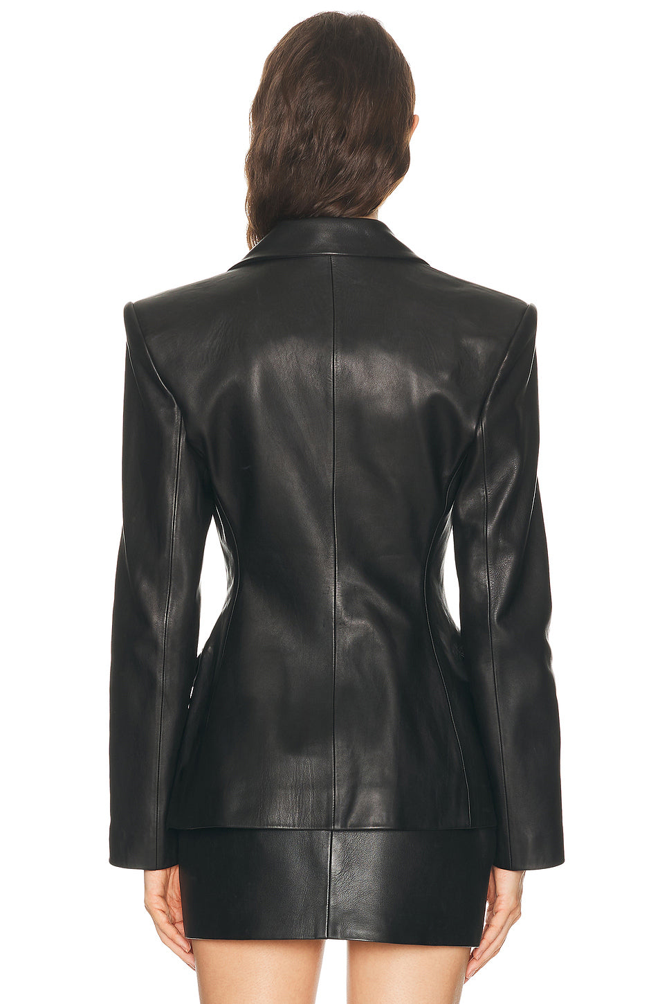 Single Breasted Contour Leather Blazer