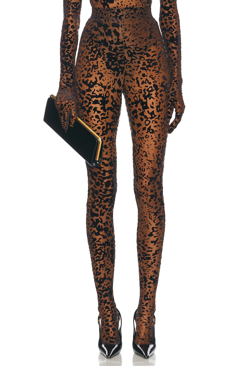Leopard Burnout Mesh Stocking