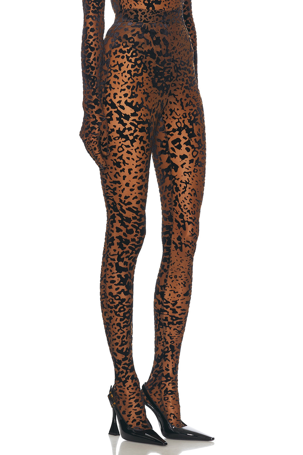 Leopard Burnout Mesh Stocking