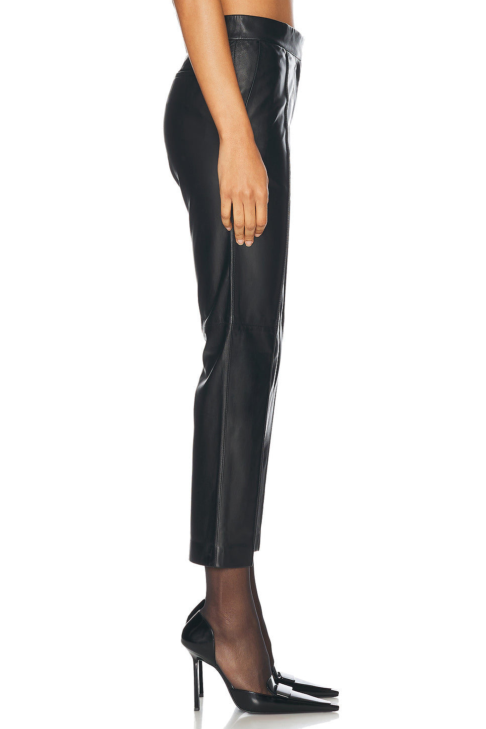 Leather Straight Crop Trouser