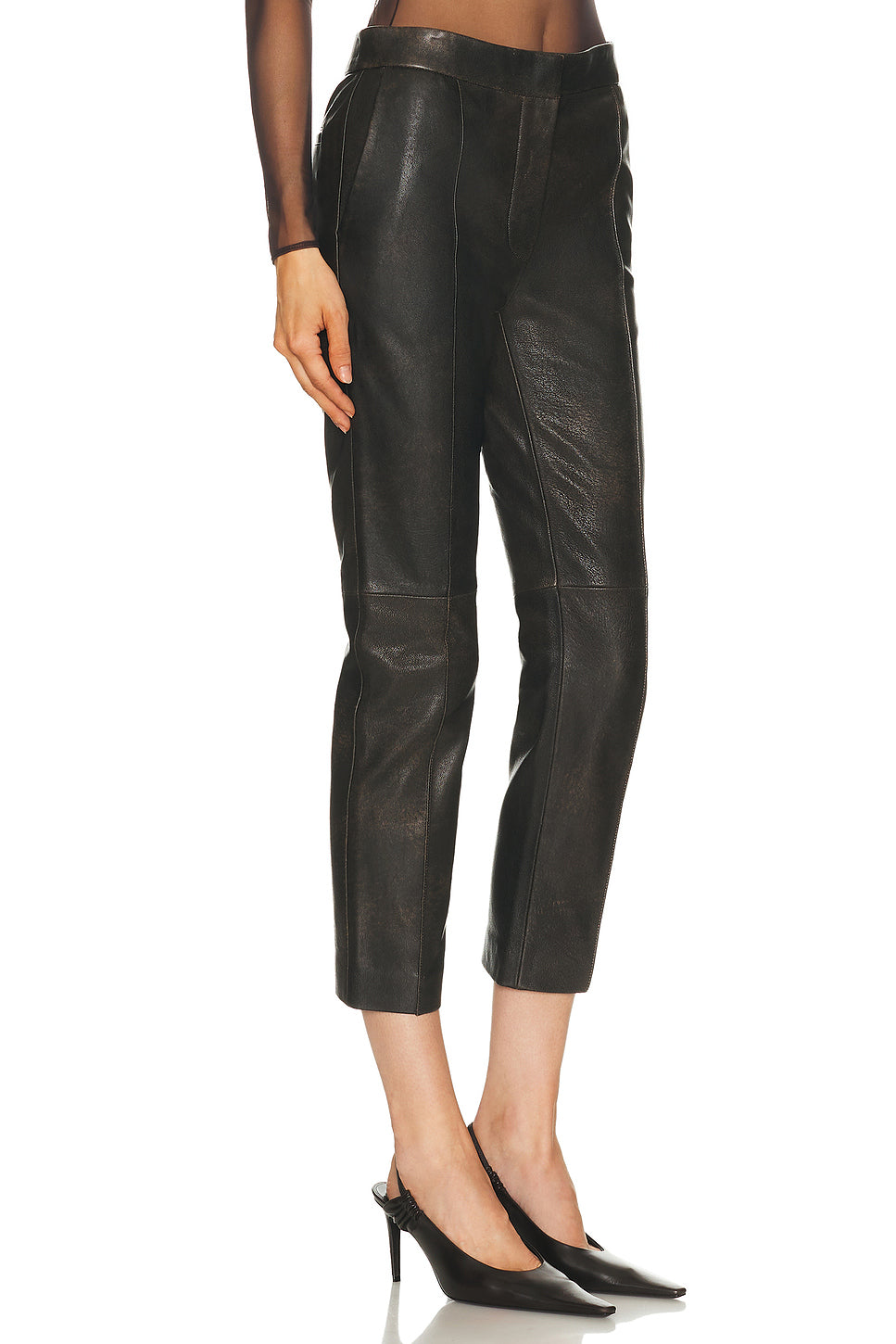 Crop Leather Trouser