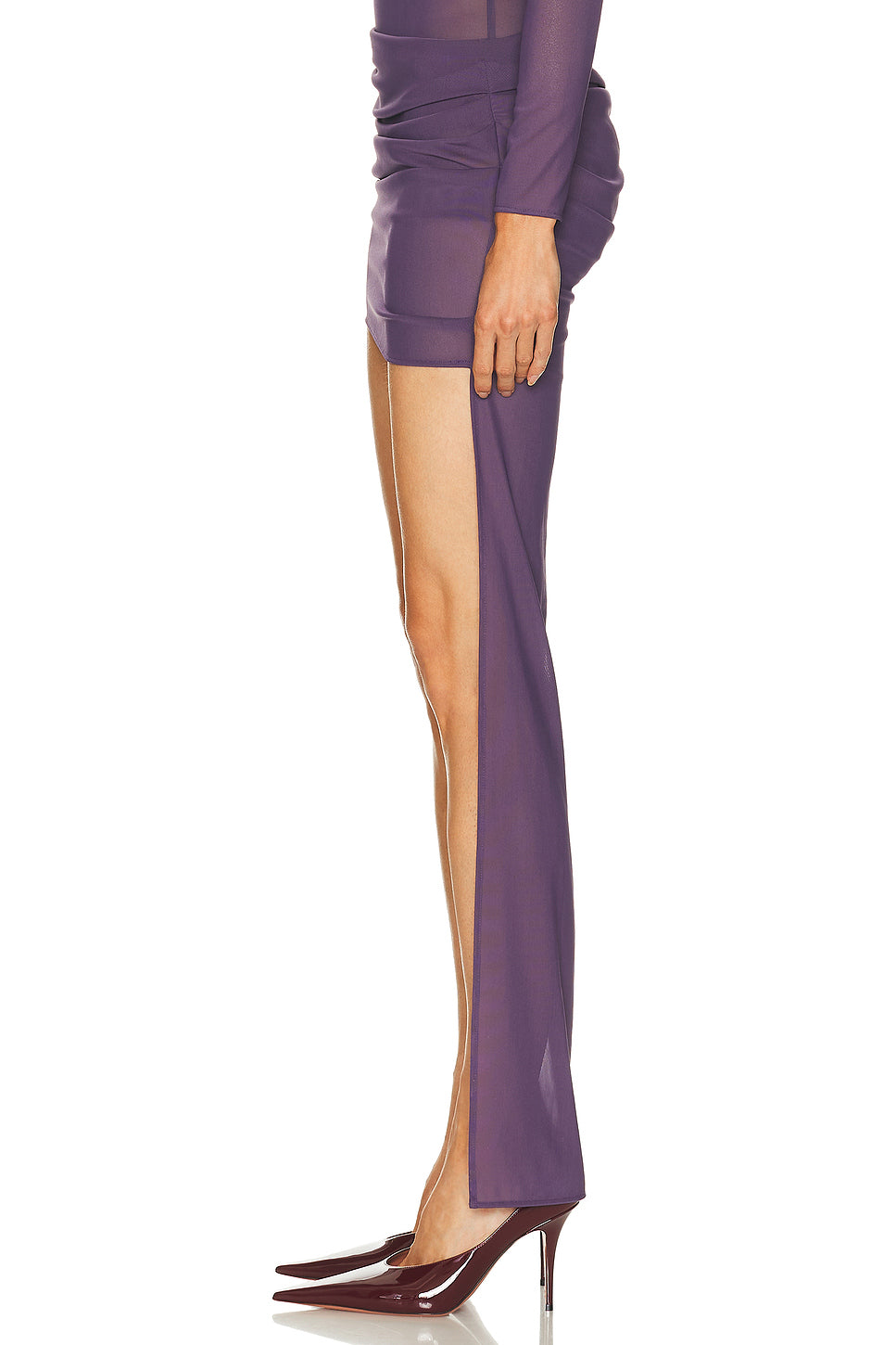 Asymmetrical Tucked Mini Skirt