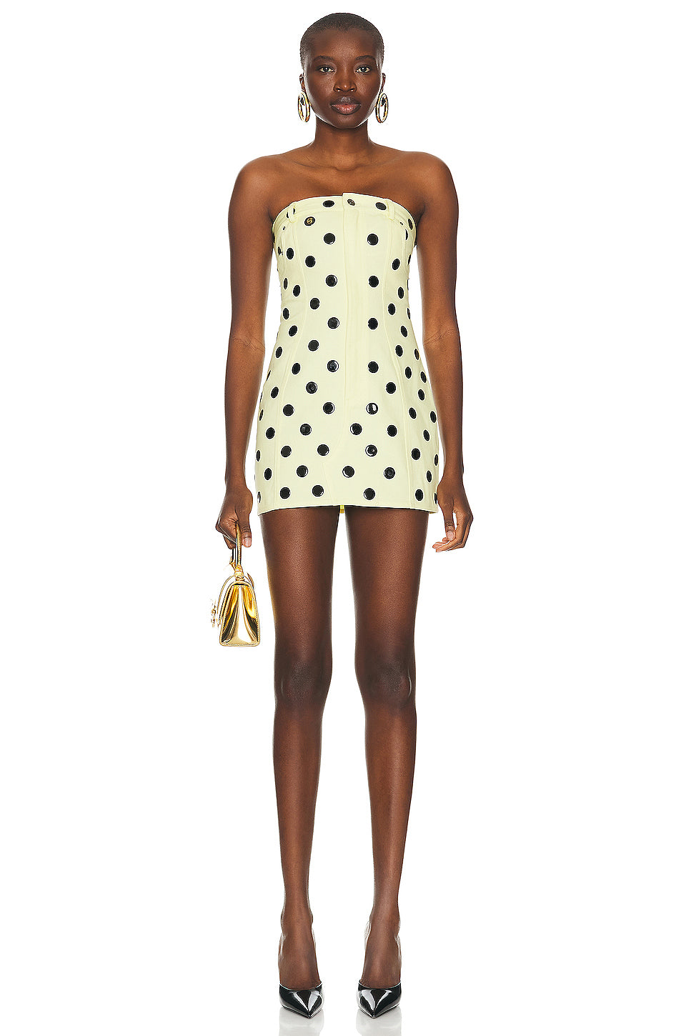 Polka Dot Strapless Mini Dress