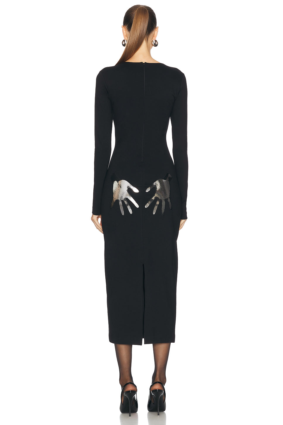 Handprint Long Sleeve Midi Dress