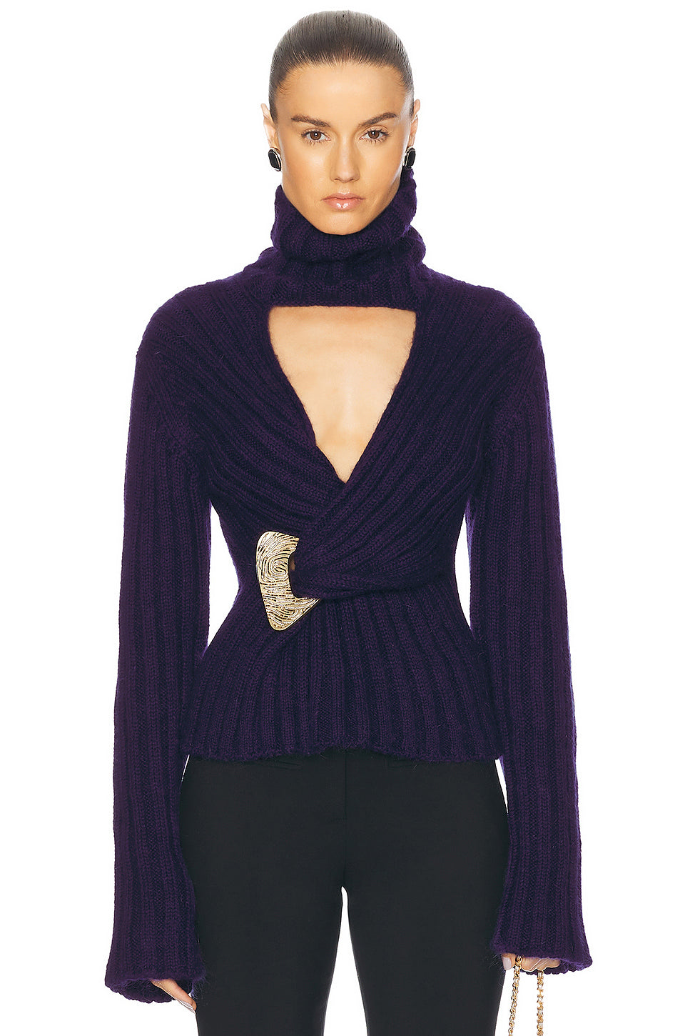 Twisted Turtleneck Sweater