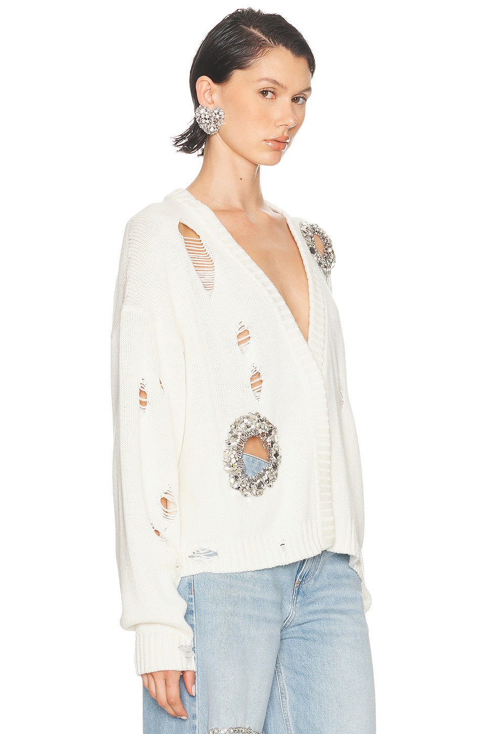 Distressed Crystal Cardigan
