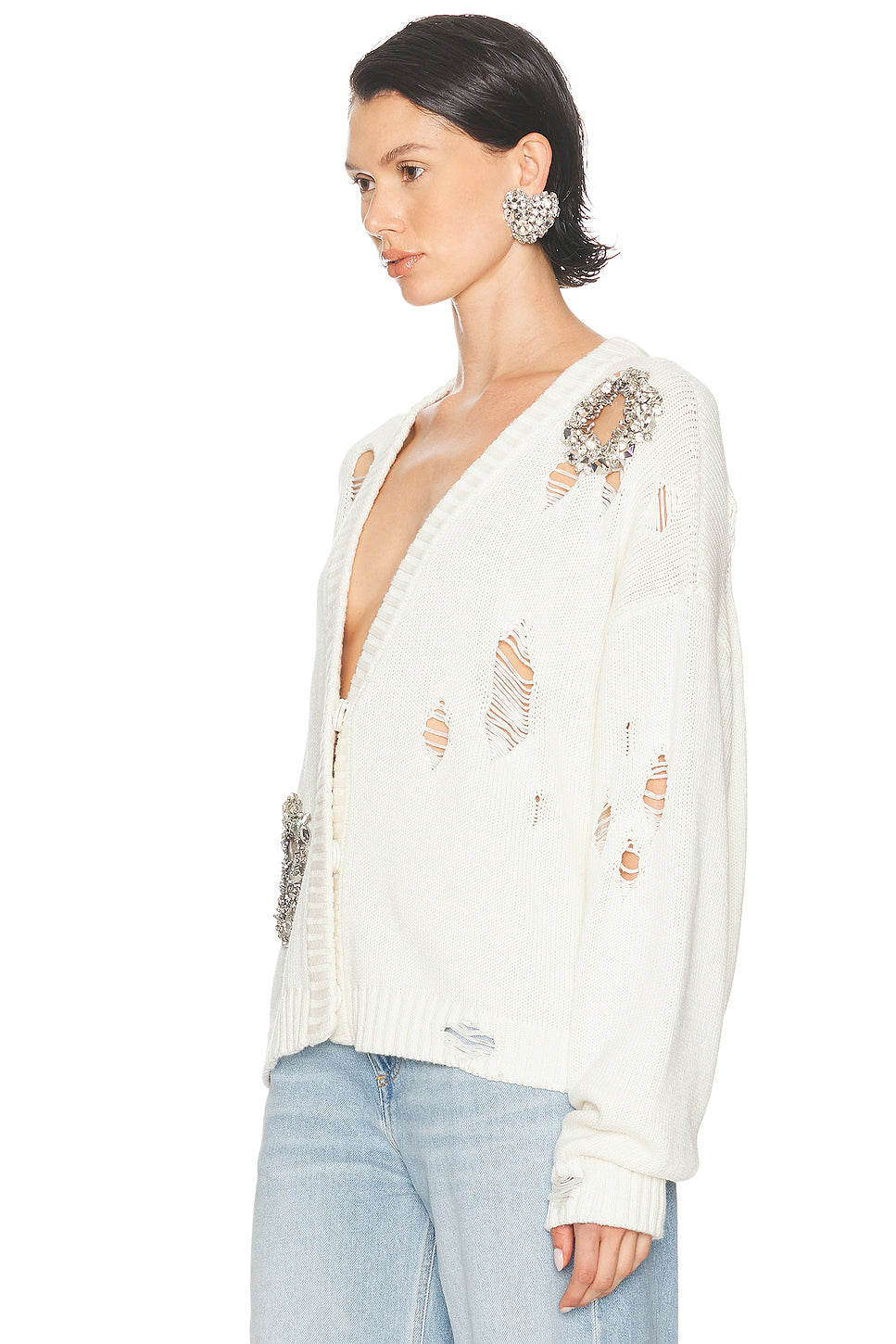 Distressed Crystal Cardigan