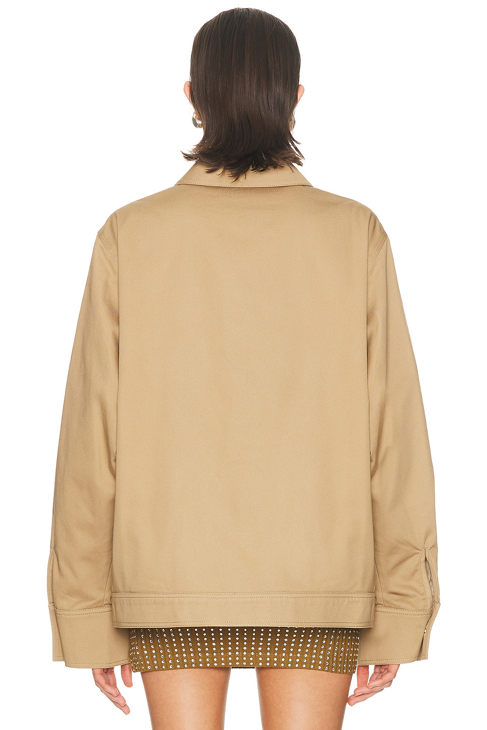 Crystal Heart Cutout Cargo Jacket