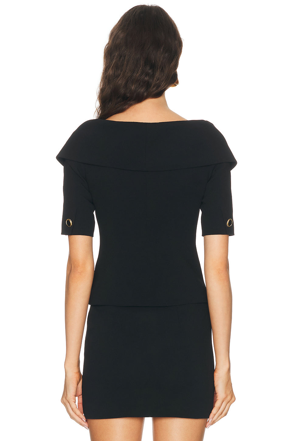 Wool Crepe Off The Shoulder Jacket