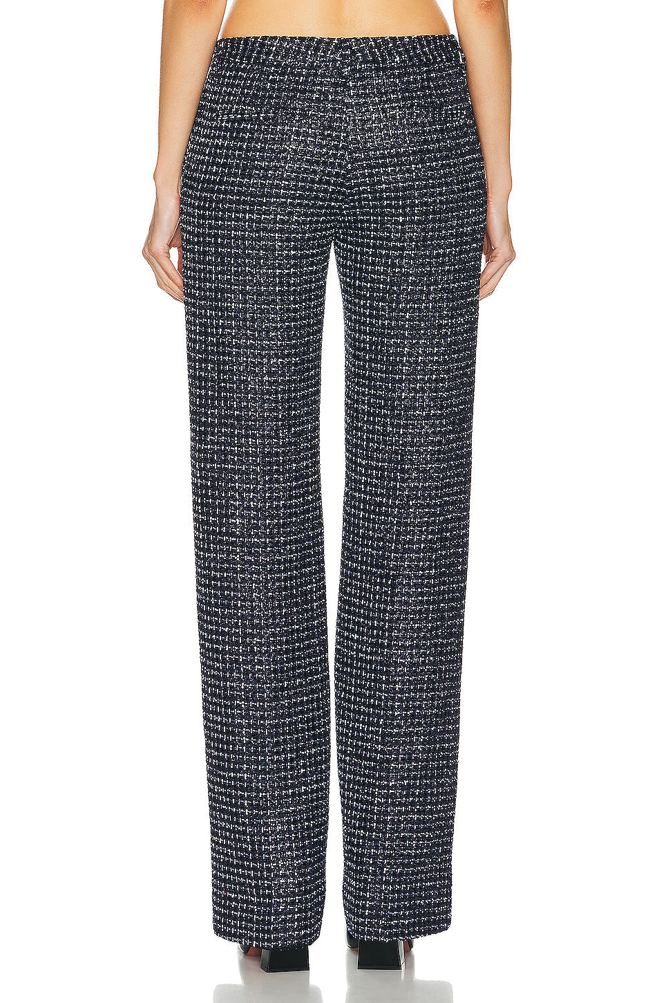 Sequin Checked Tweed Trouser