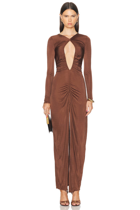 Cut Out Ruched Gown