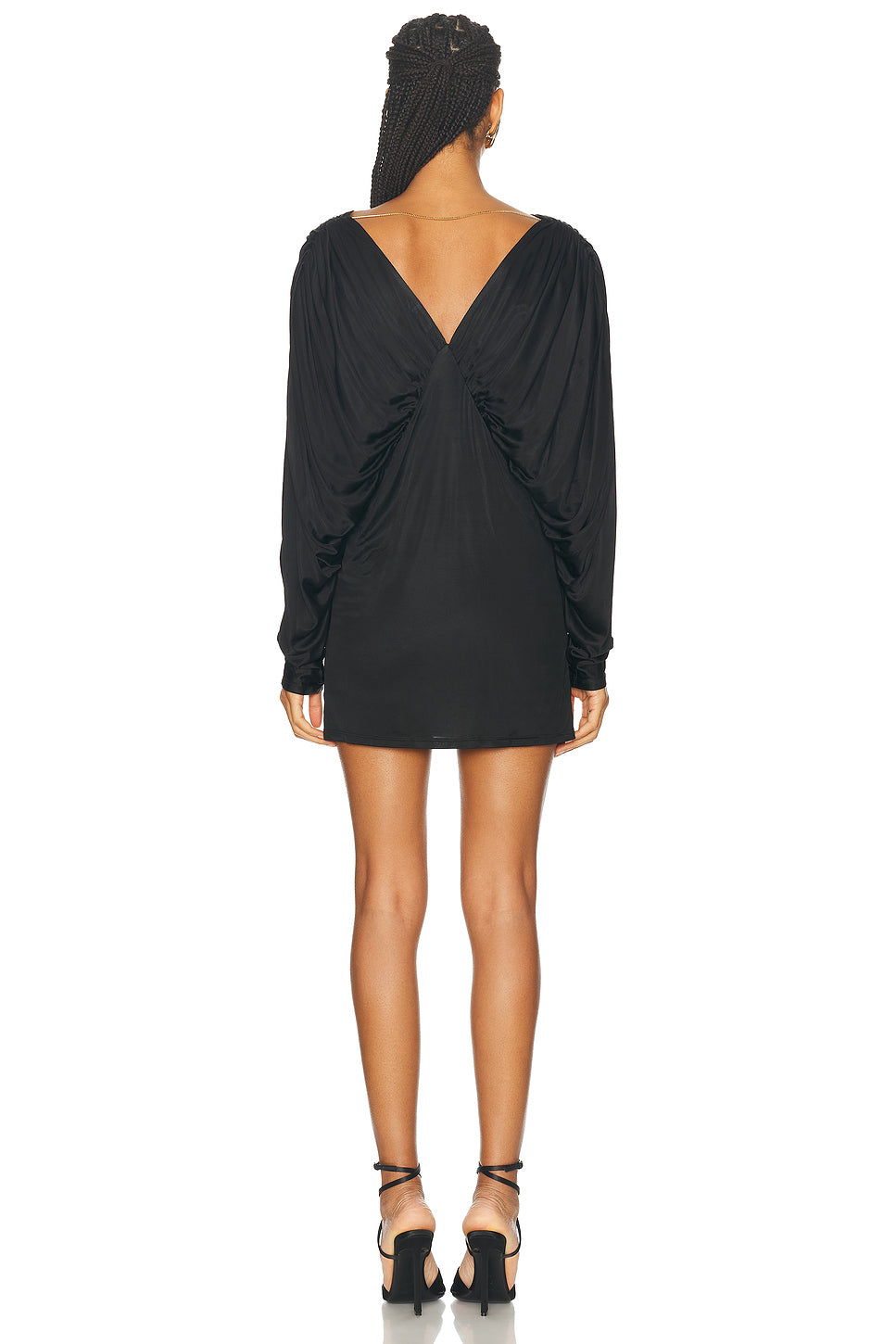 Draped V-neck Mini Dress