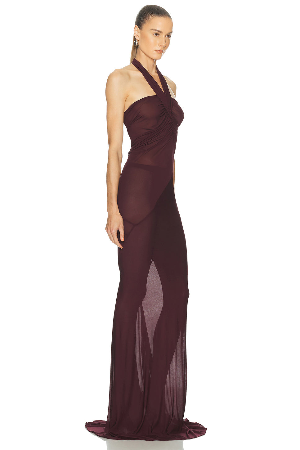 Halter Neck Ruched Gown