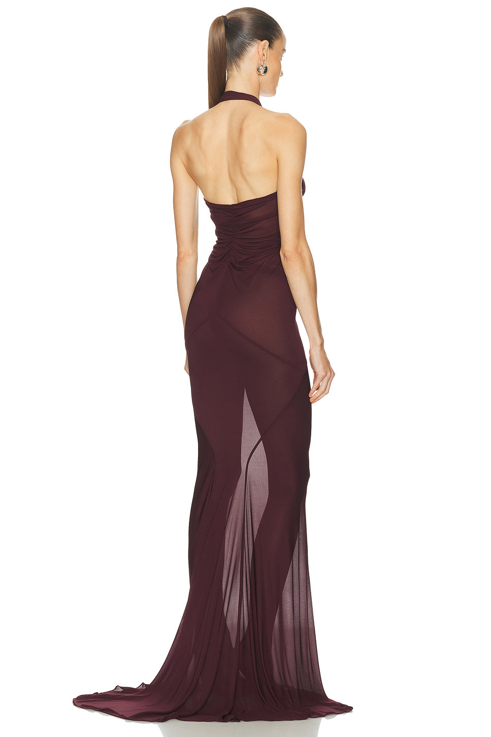 Halter Neck Ruched Gown