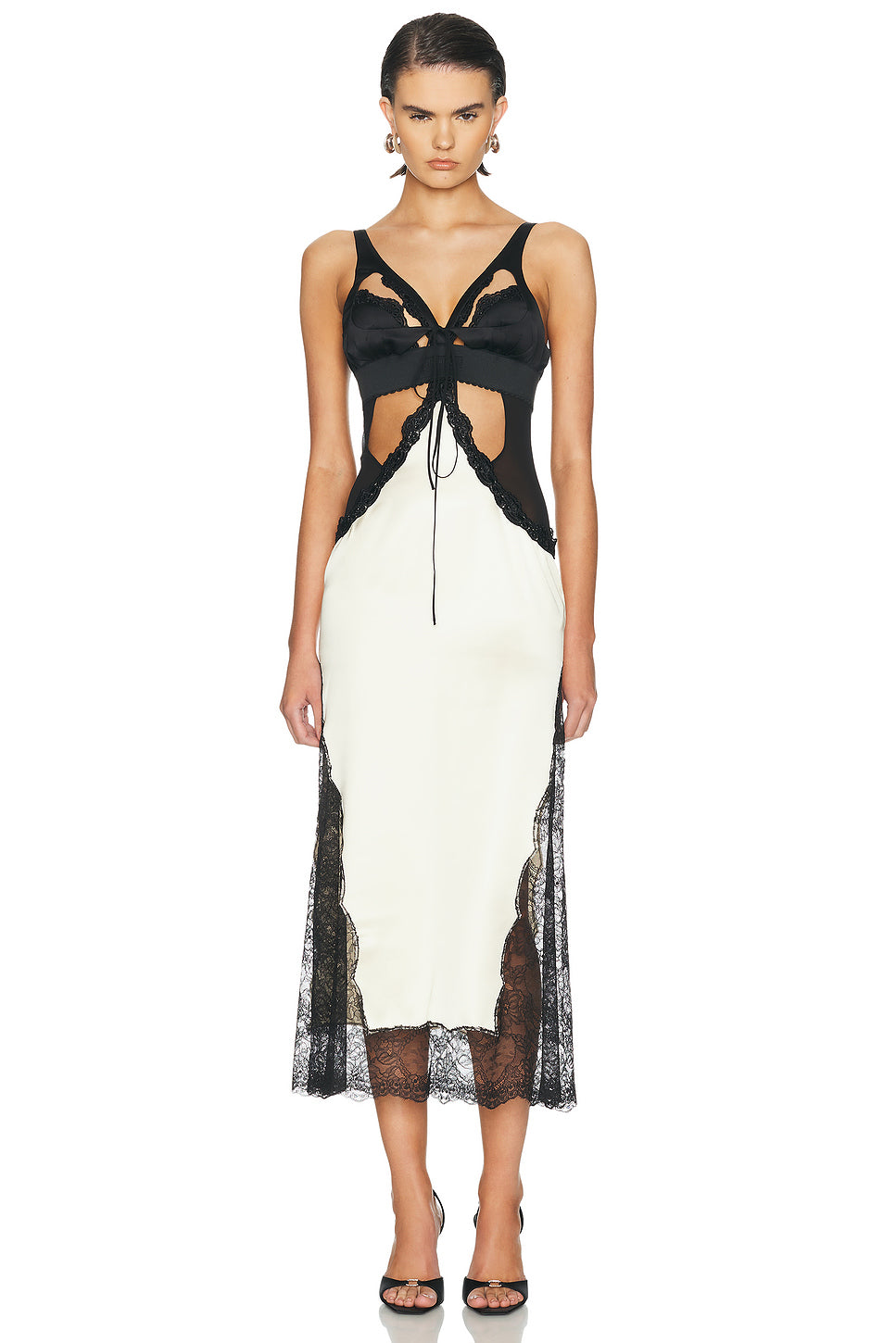 Cut Out Lace Midi Dress