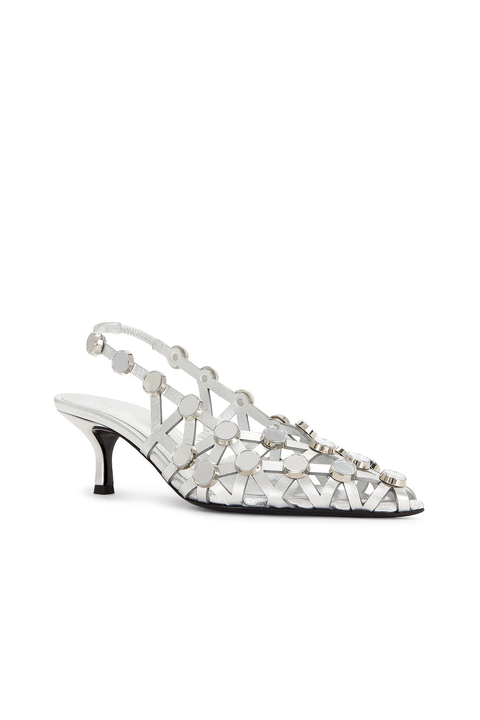 Grid Slingback Pump