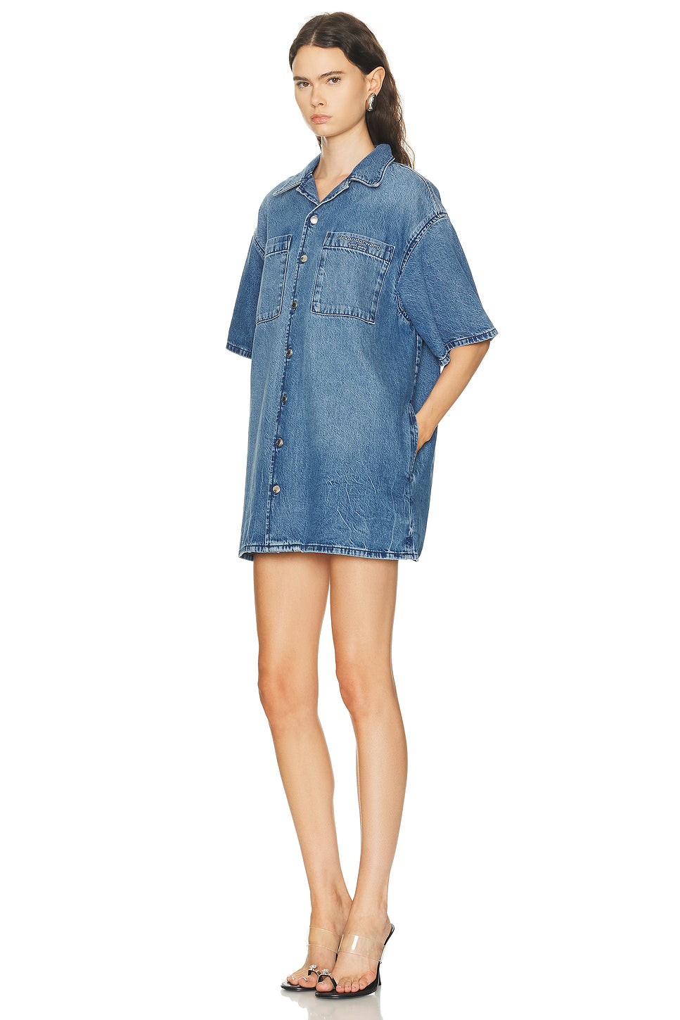 Short Sleeve Boxy Shirt Dress