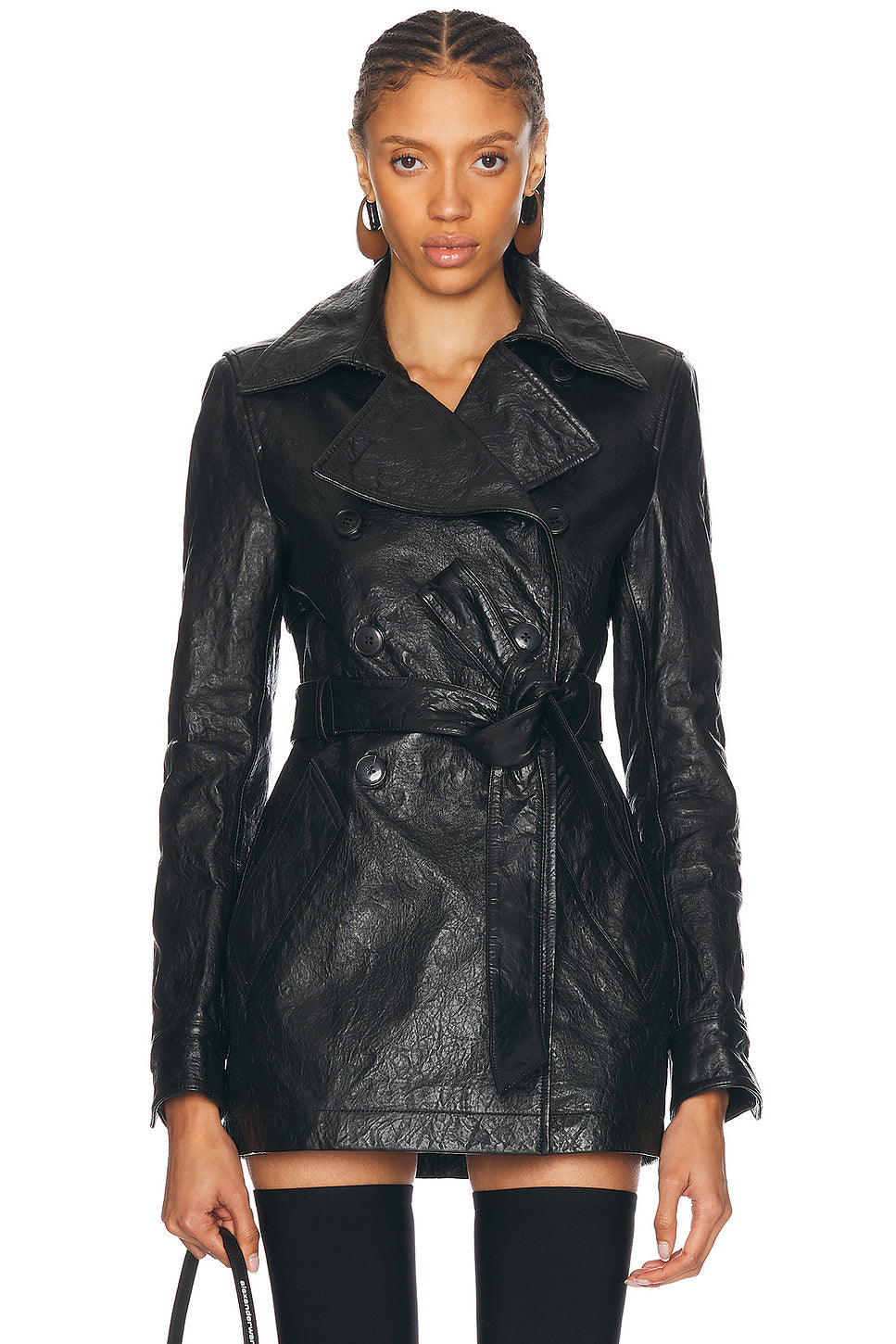 Memory Leather Trench Coat