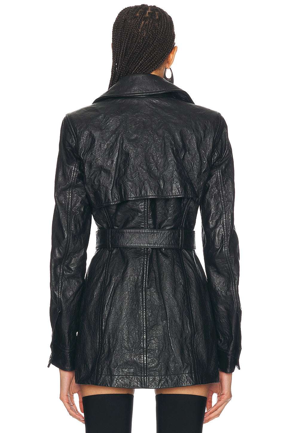 Memory Leather Trench Coat