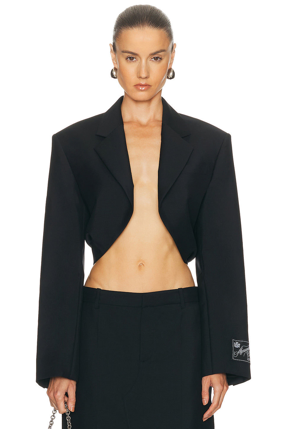 Cropped Drape Back Blazer