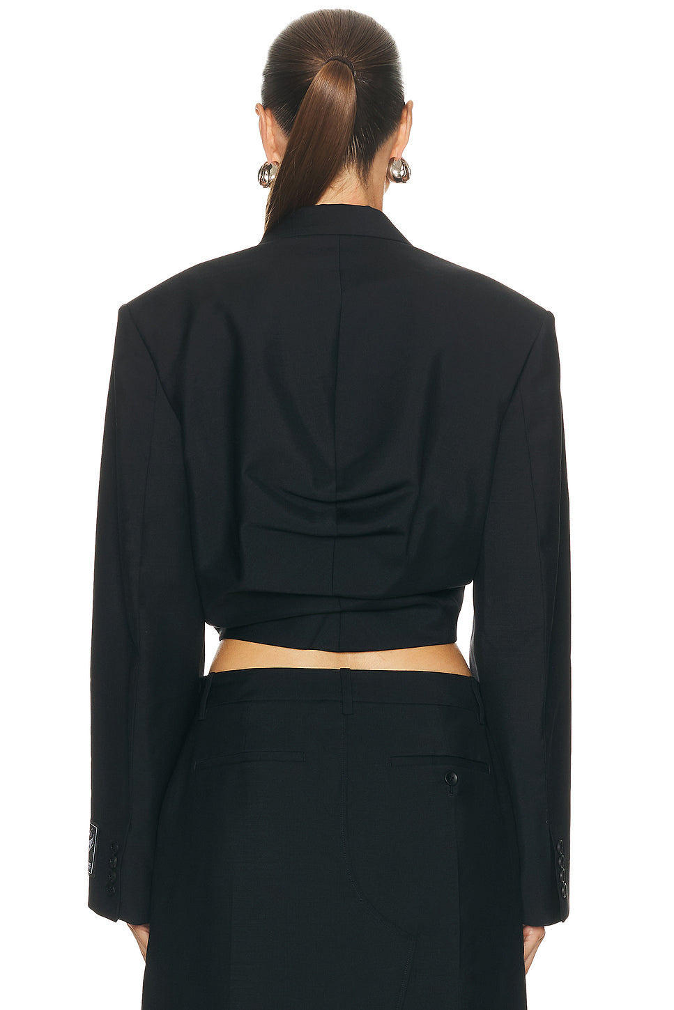 Cropped Drape Back Blazer