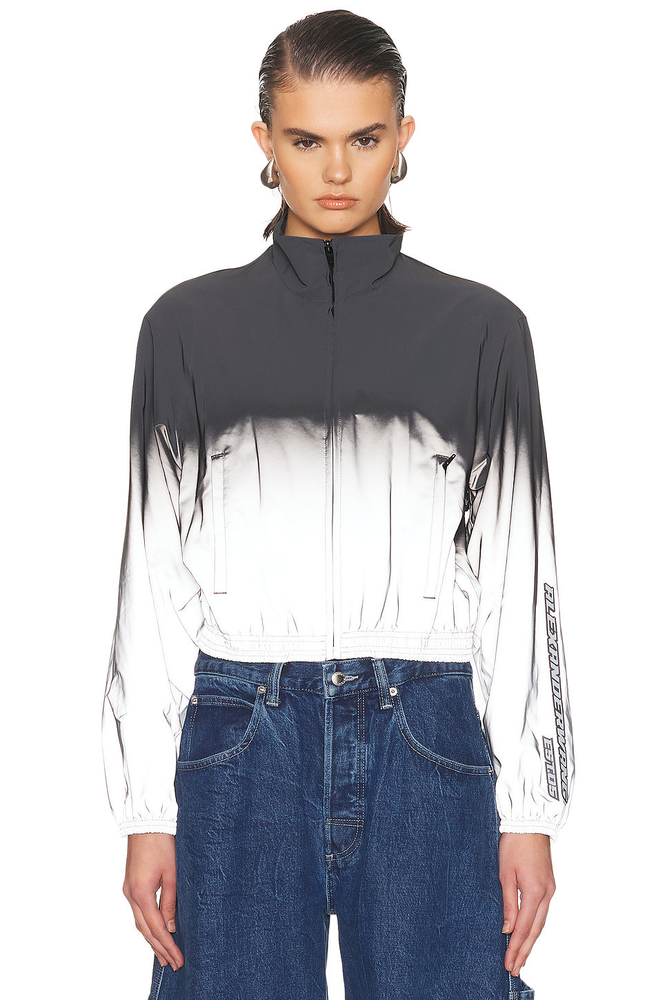 Reflective Shrunken Track Jacket