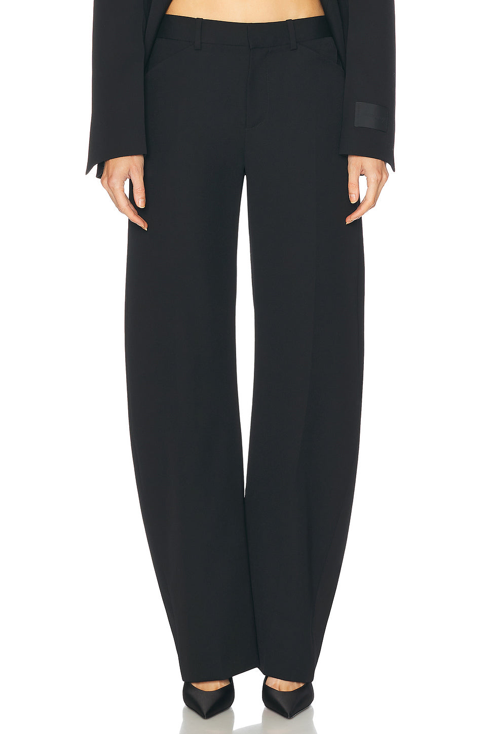 Mid Rise Wide Leg Trouser