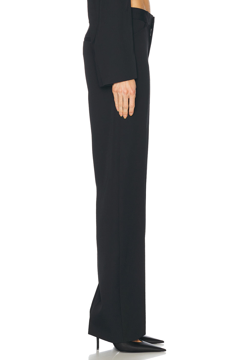 Mid Rise Wide Leg Trouser