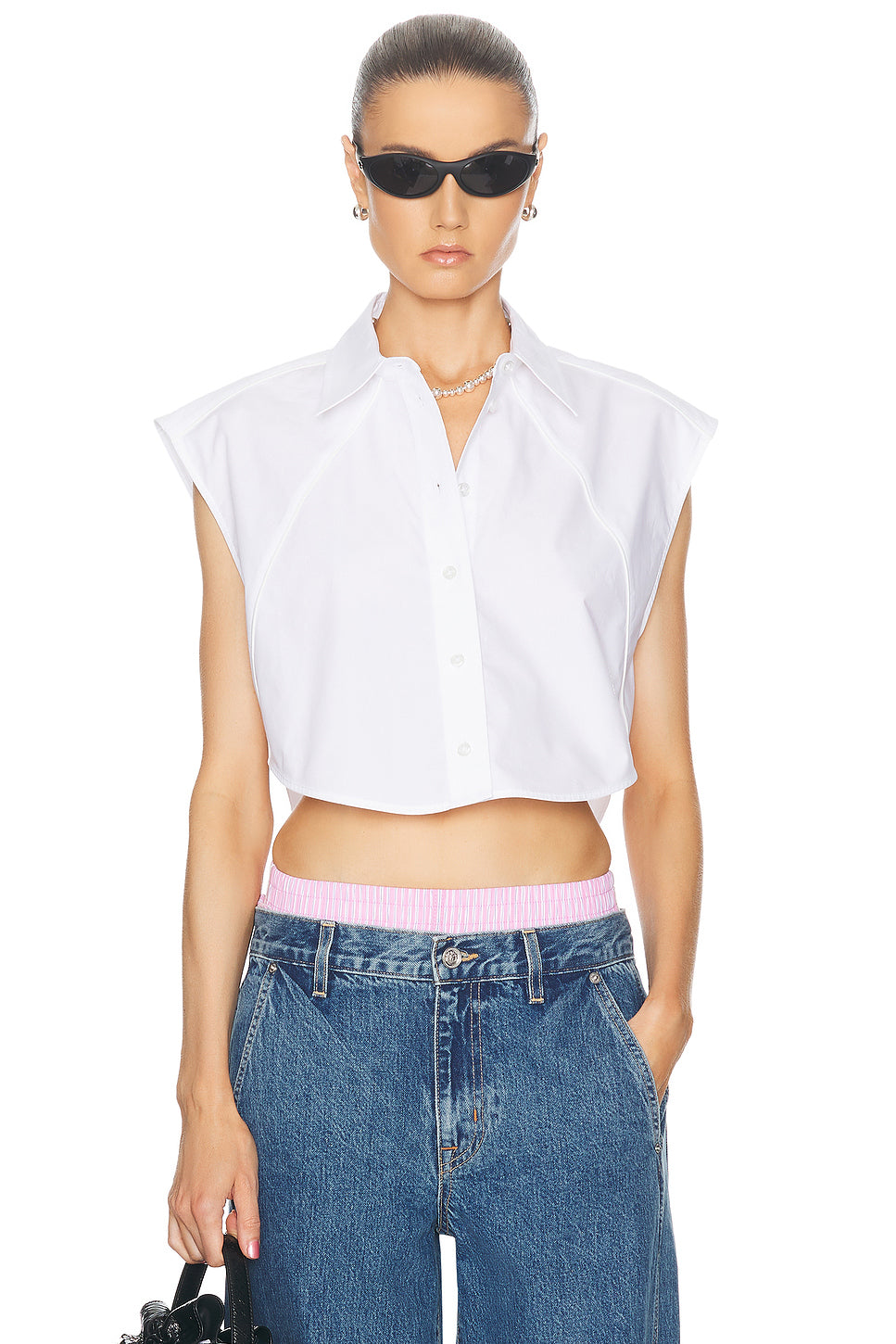 Sleeveless Button Up Top