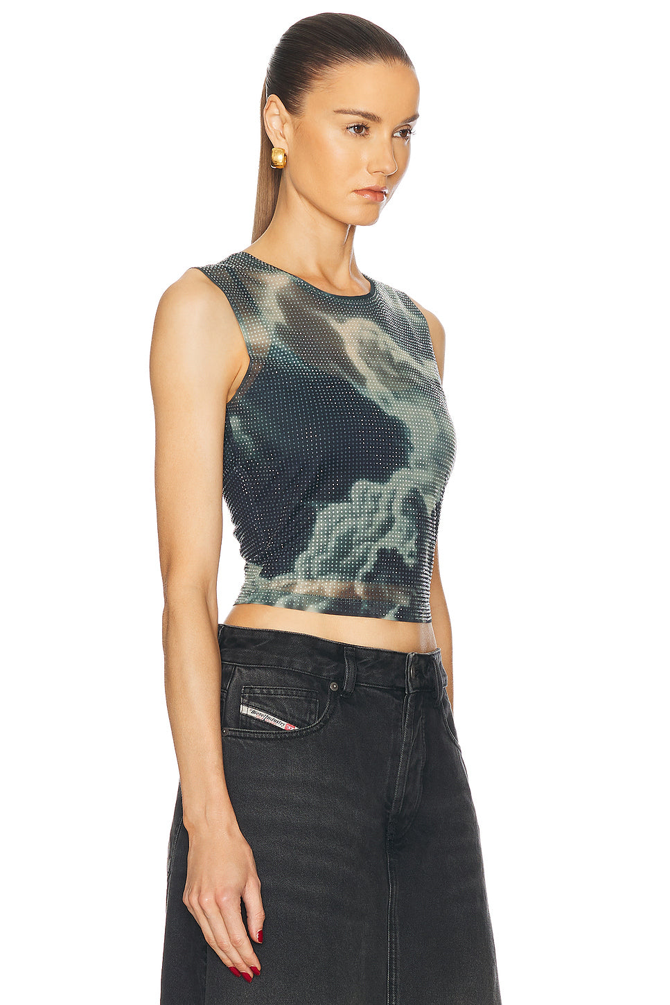 Hotfix Crystal Cropped Tank Top