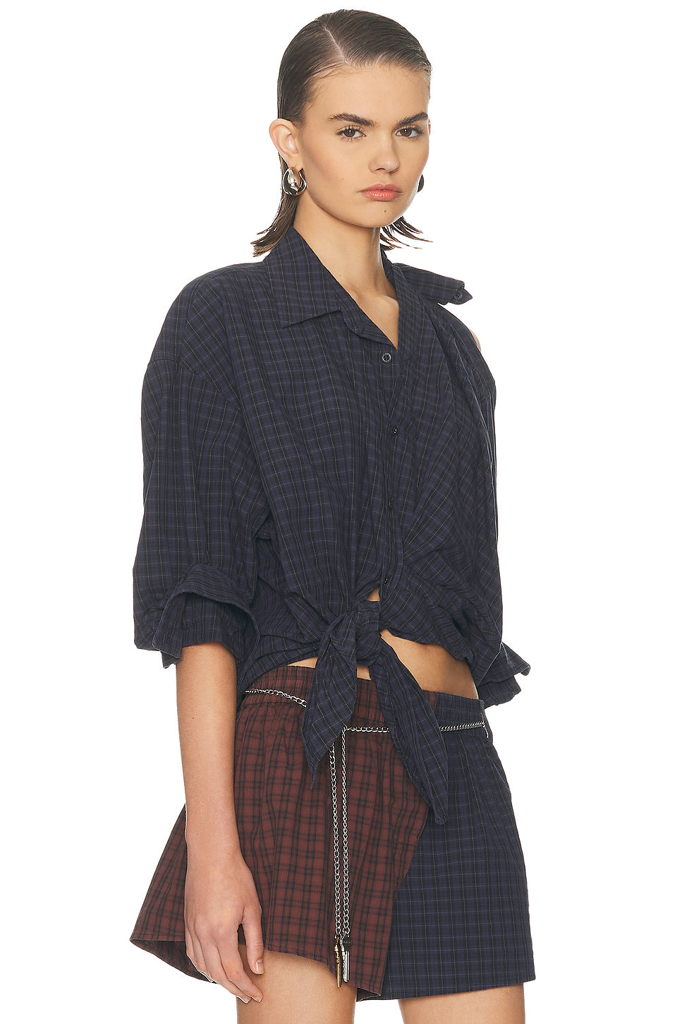 Knotted Button Down Shirt