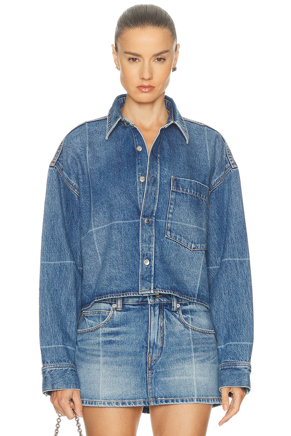 Cropped Button Down Shirt