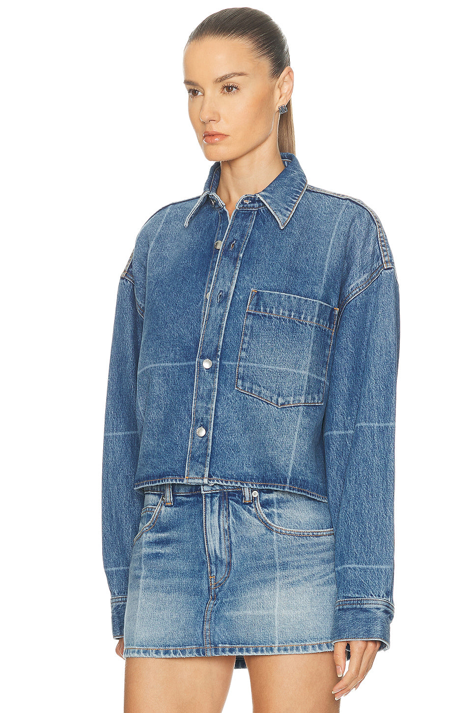 Cropped Button Down Shirt