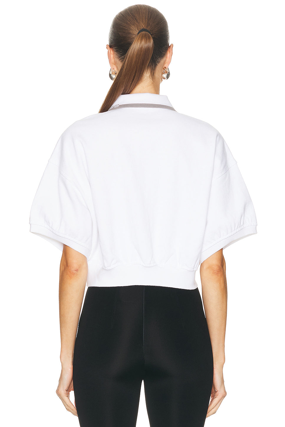 Relaxed Cropped Cinched Polo Top