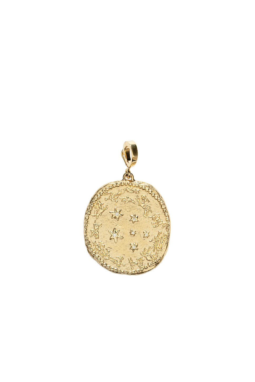 Zodiac Large Diamond Coin Charm