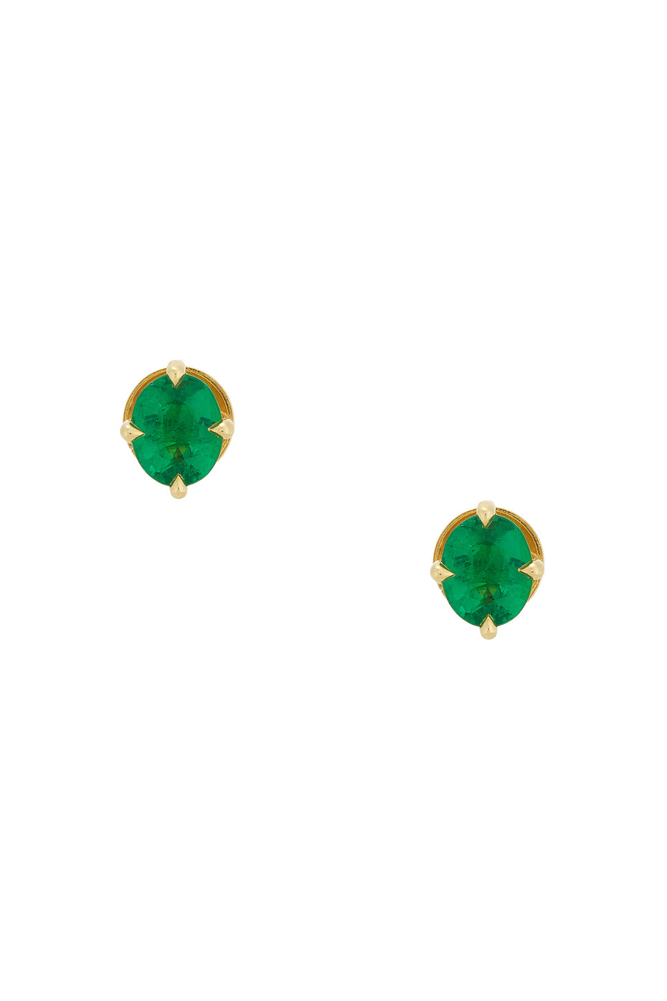 Oval Emerald Stud Earrings