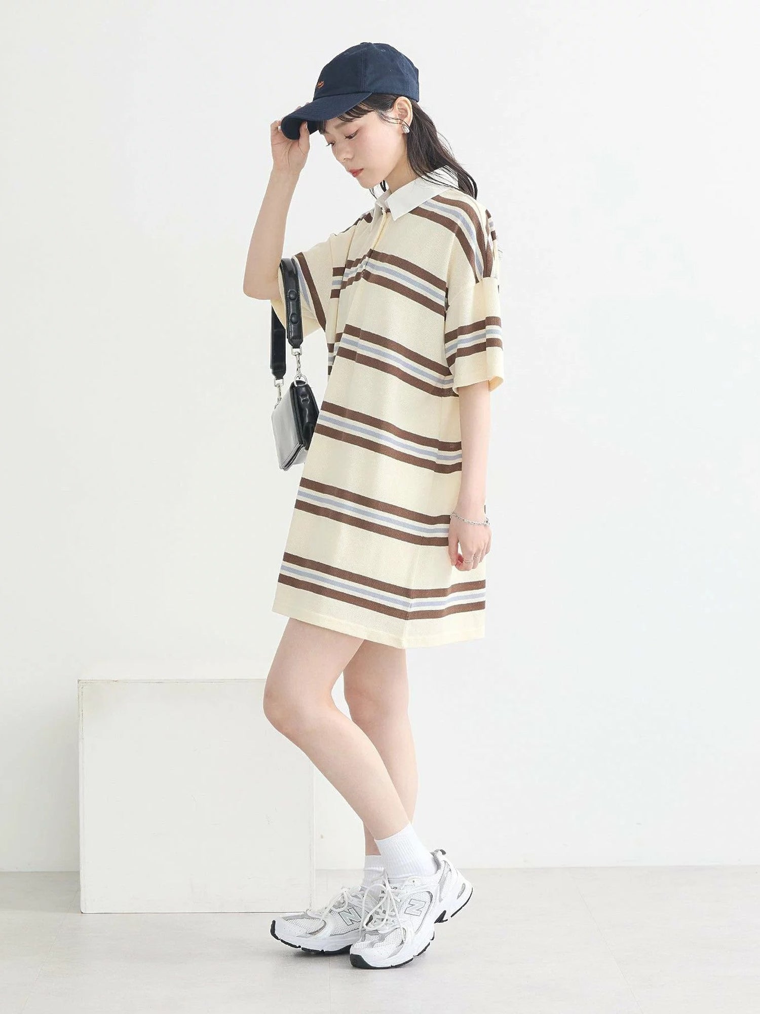 Aiko Retro Border Rugby Mini Dress