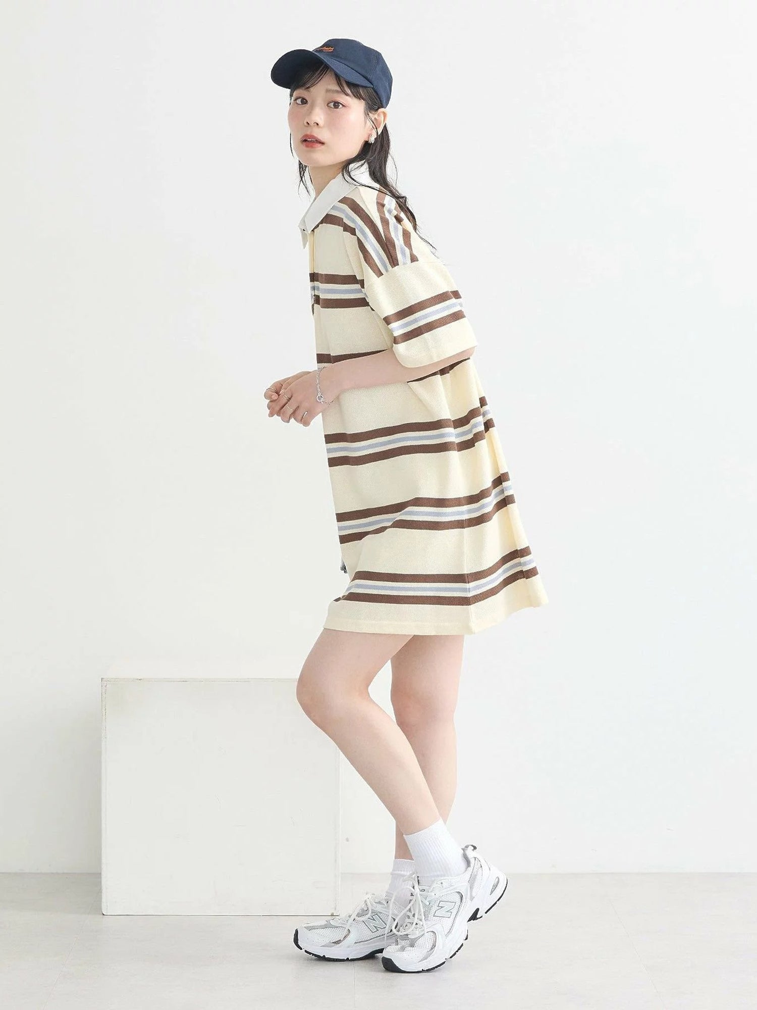 Aiko Retro Border Rugby Mini Dress