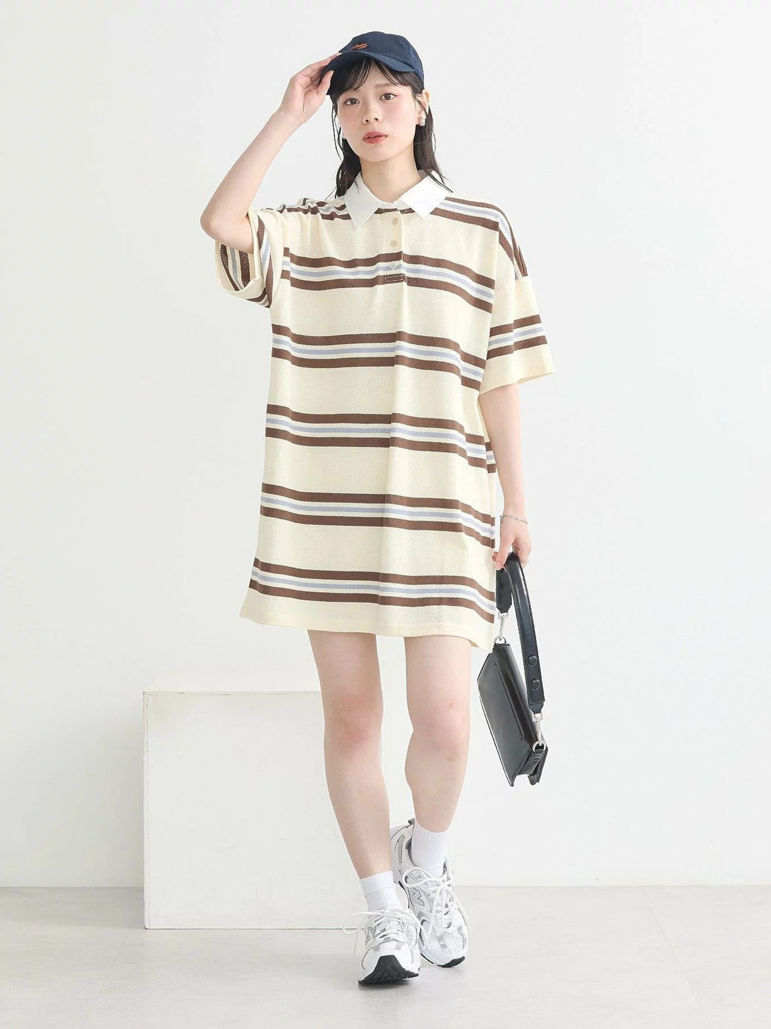 Aiko Retro Border Rugby Mini Dress