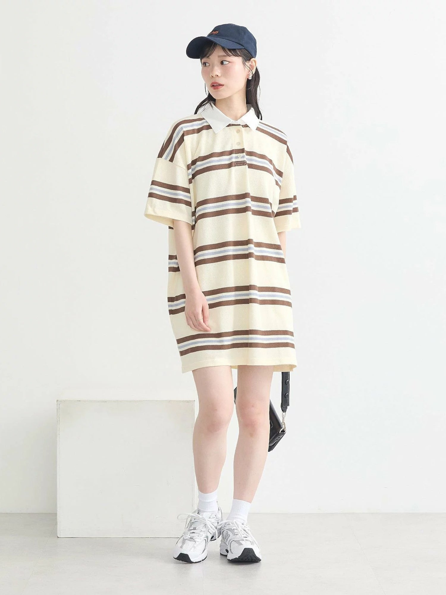 Aiko Retro Border Rugby Mini Dress