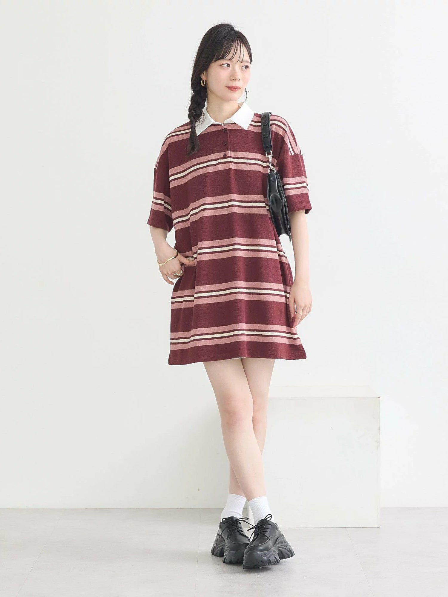 Aiko Retro Border Rugby Mini Dress