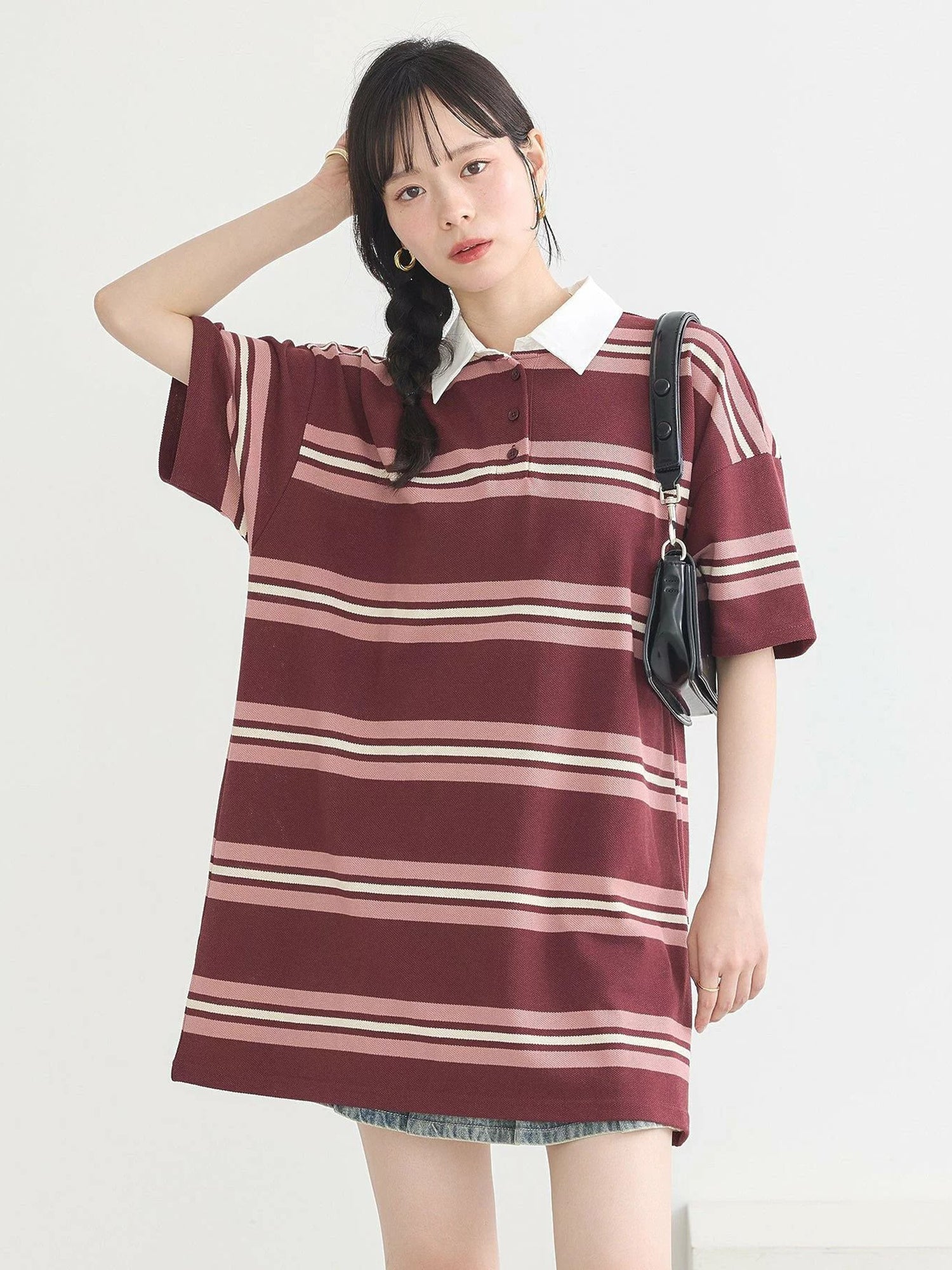 Aiko Retro Border Rugby Mini Dress