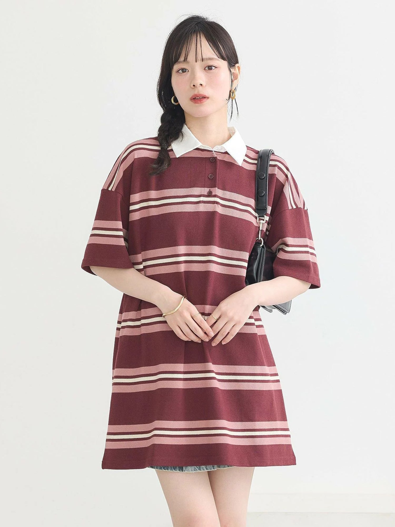 Aiko Retro Border Rugby Mini Dress