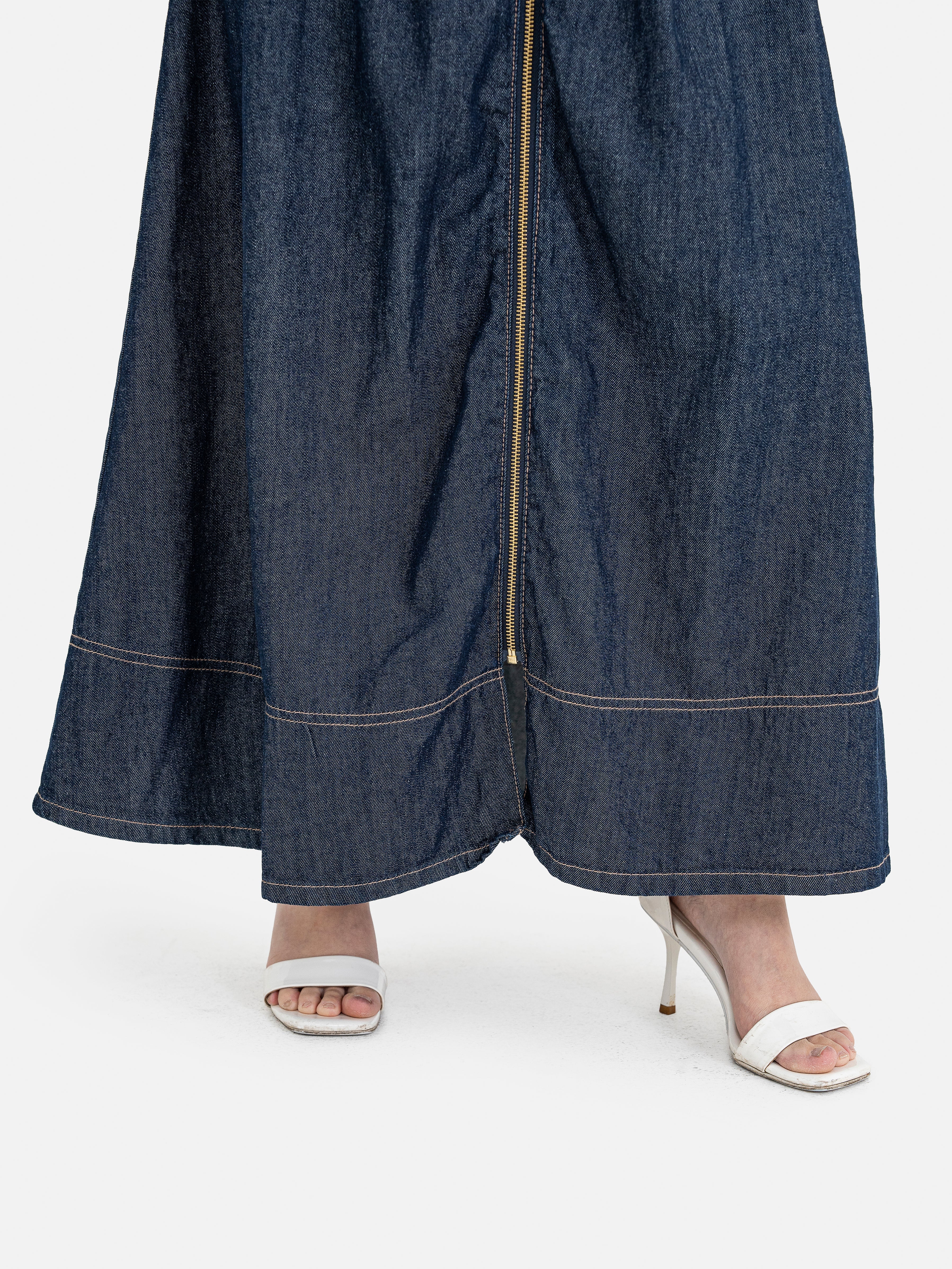 Amami Front Zip Denim Skirt