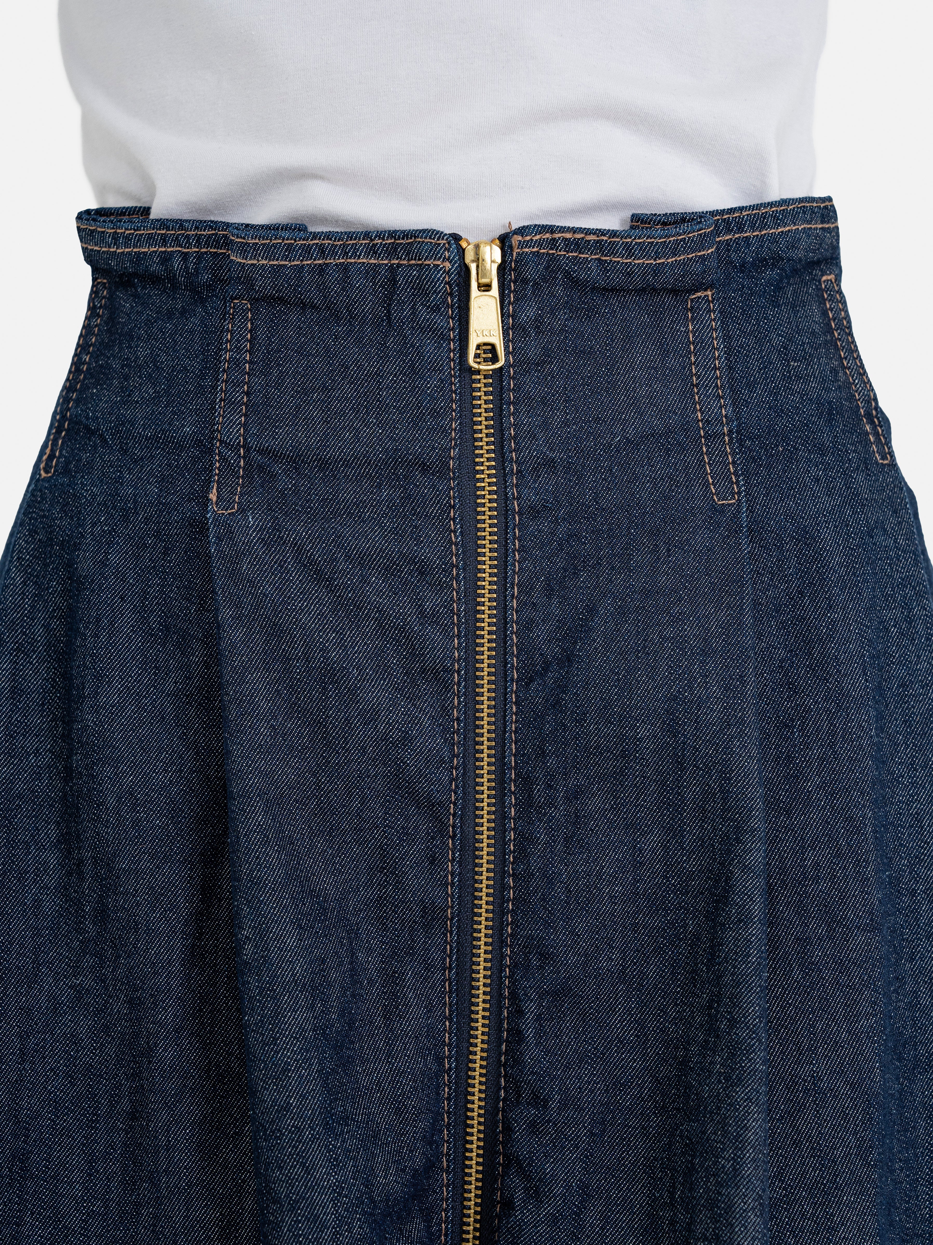 Amami Front Zip Denim Skirt