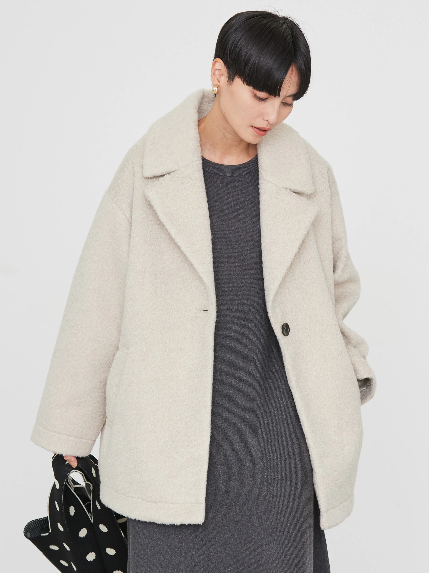 Araya Shaggy Cocoon Midi Coat - American Holic